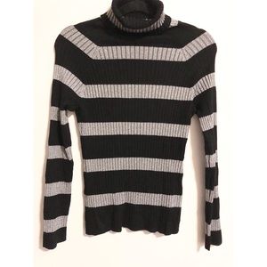 Black Striped Turtleneck